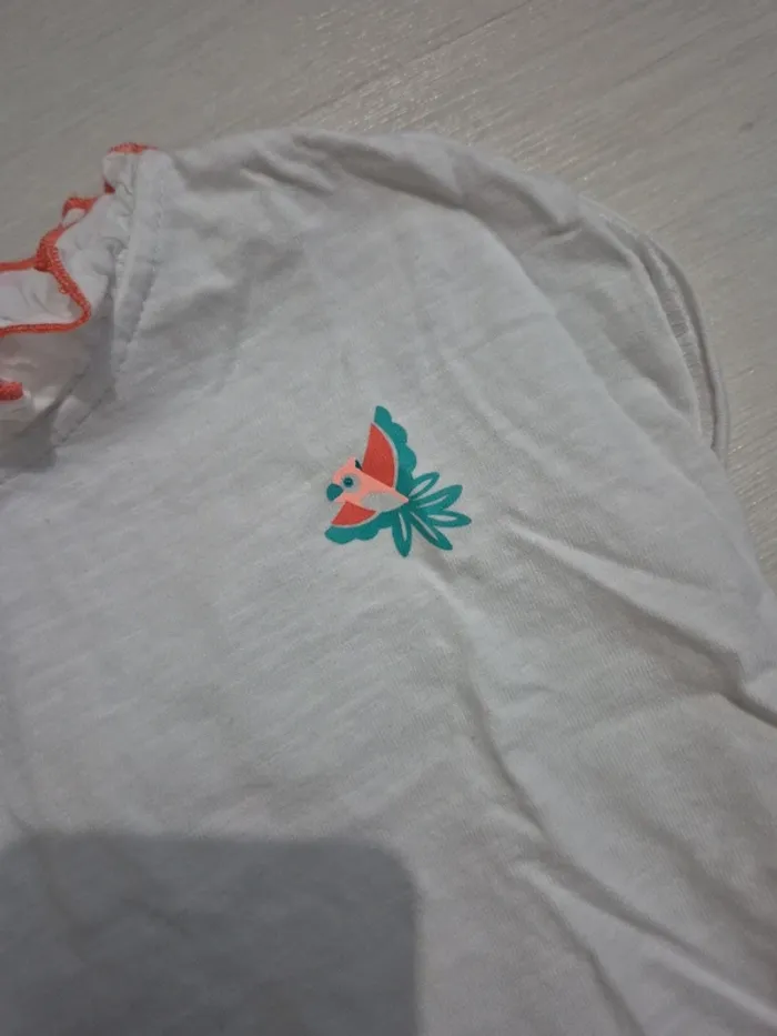 T-shirt manches courtes motif perroquet - photo numéro 2