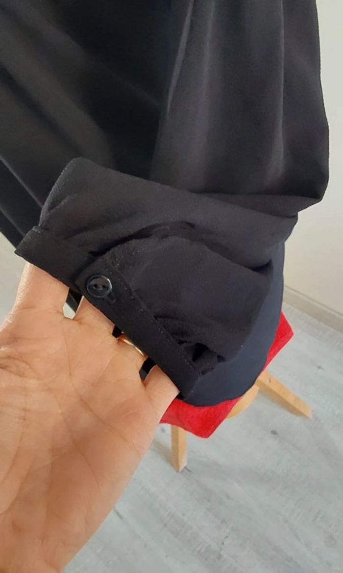 Haut fluide chic noir avec dentelle T 38 - photo numéro 4