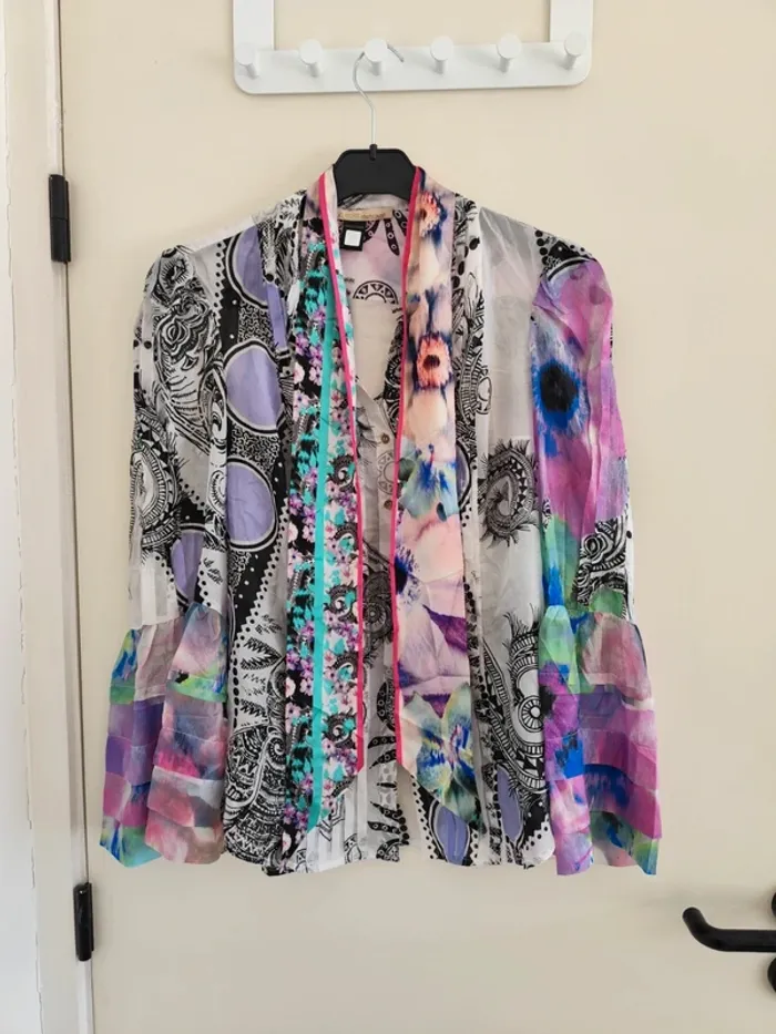 Superbe chemise soie Roberto Cavalli colorée 100% soie - photo numéro 4