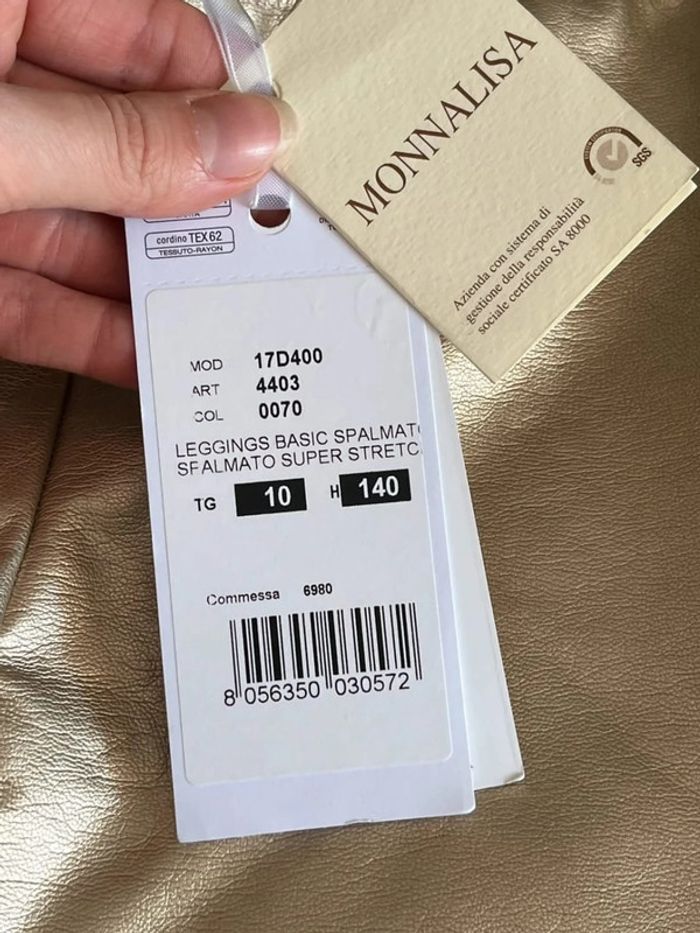 Legging en similicuir doré Monnalisa - photo numéro 4