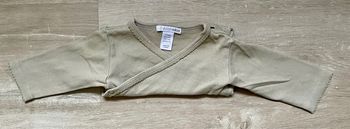 Body manches longues « H&M » beige foncé/kaki clair taille 2-4 mois-62 cm
