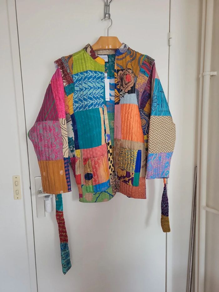 Veste style kimono patchwork. Neuve