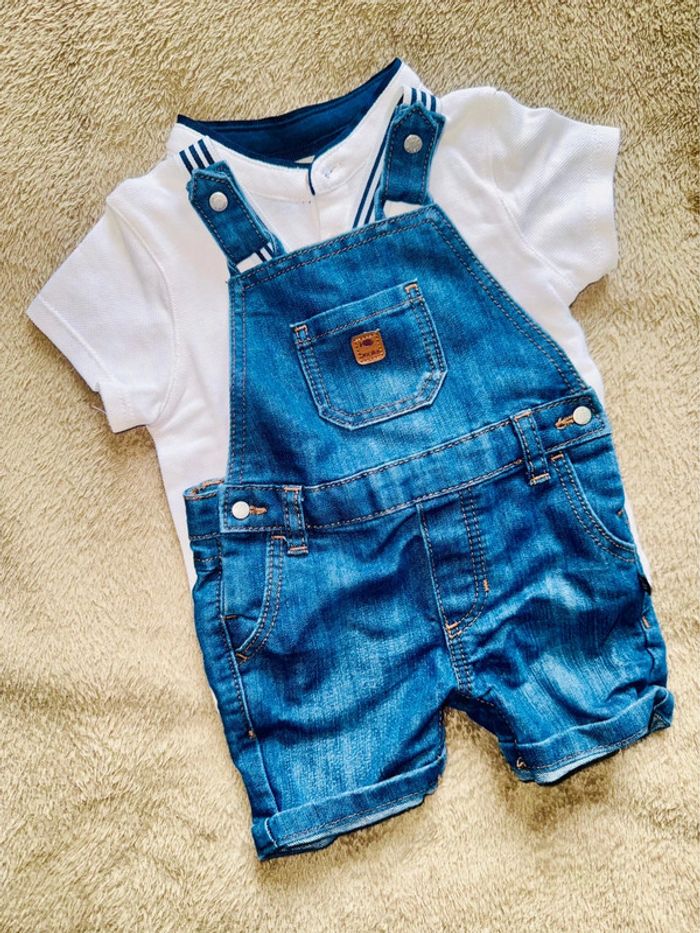 Ensemble salopette/polo MC