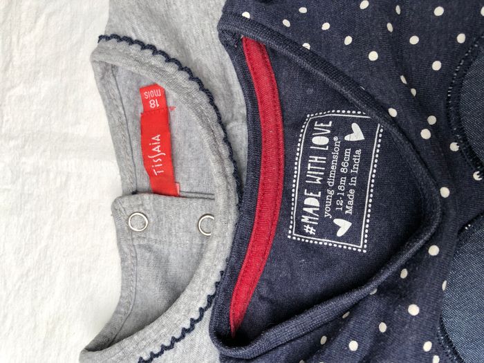 Lot de 2 t-shirts Tissaia et Young dimension 18 mois - photo numéro 2
