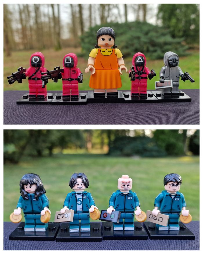 Minifigure Squid game lot de 9 figurines