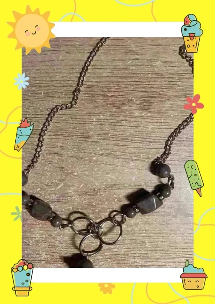 Collier argenté violet long - photo numéro 4