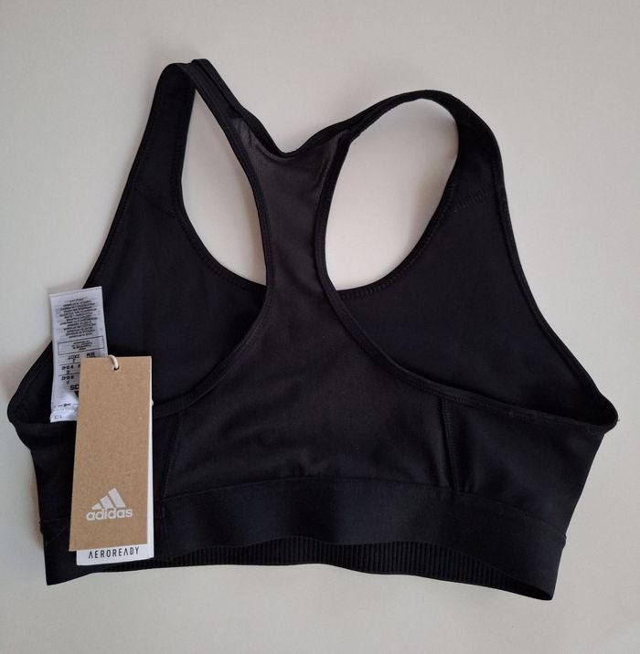 Brassière de sport adidas noie et blanc soutien moyen - photo numéro 2