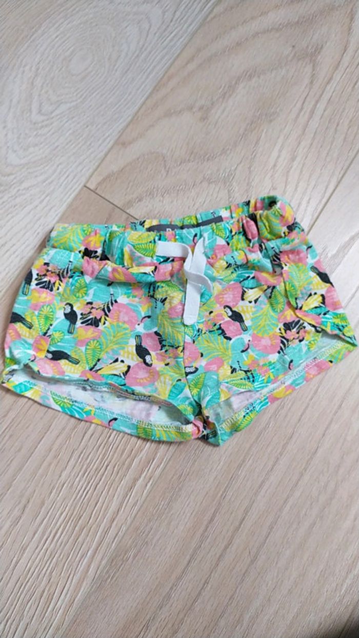 Short vers été 6 mois toucan fleurs