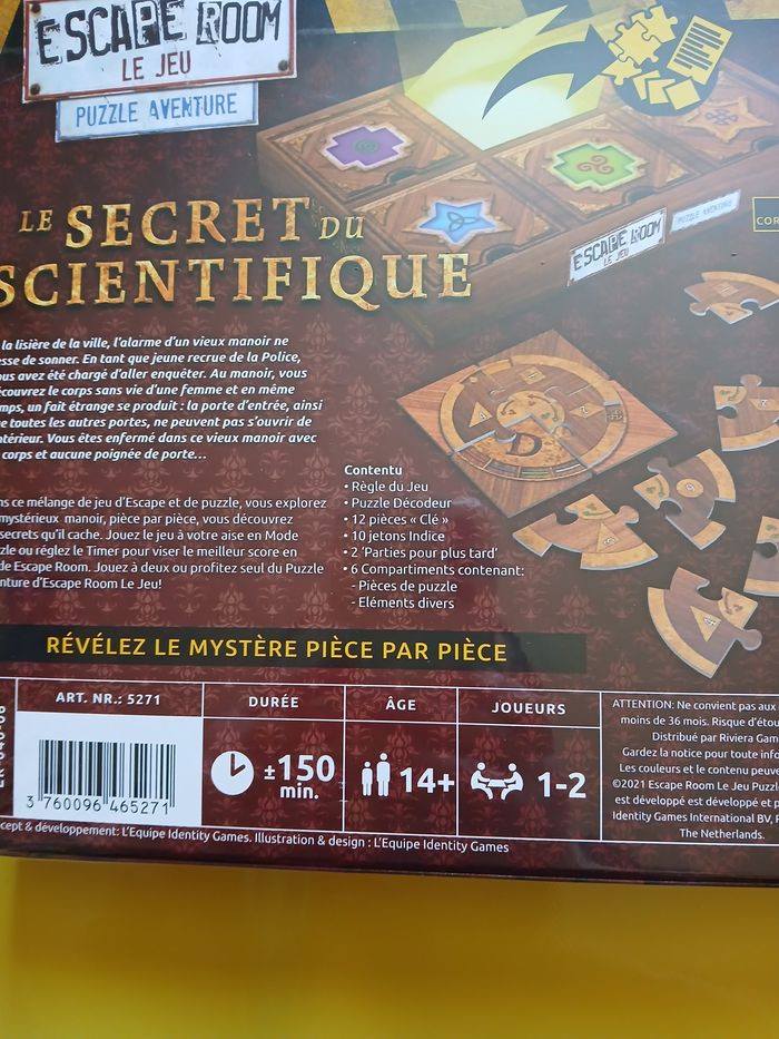 Puzzle escape le Secret du Scientifique riviera games - photo numéro 4