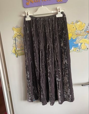 Jupe mi-longue vintage matière style velours, taille 42