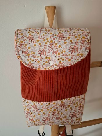 Sac à dos fleurs terracotta 