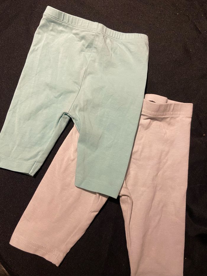Lot de 2 Pantalons bleu clair turquoise et blanc