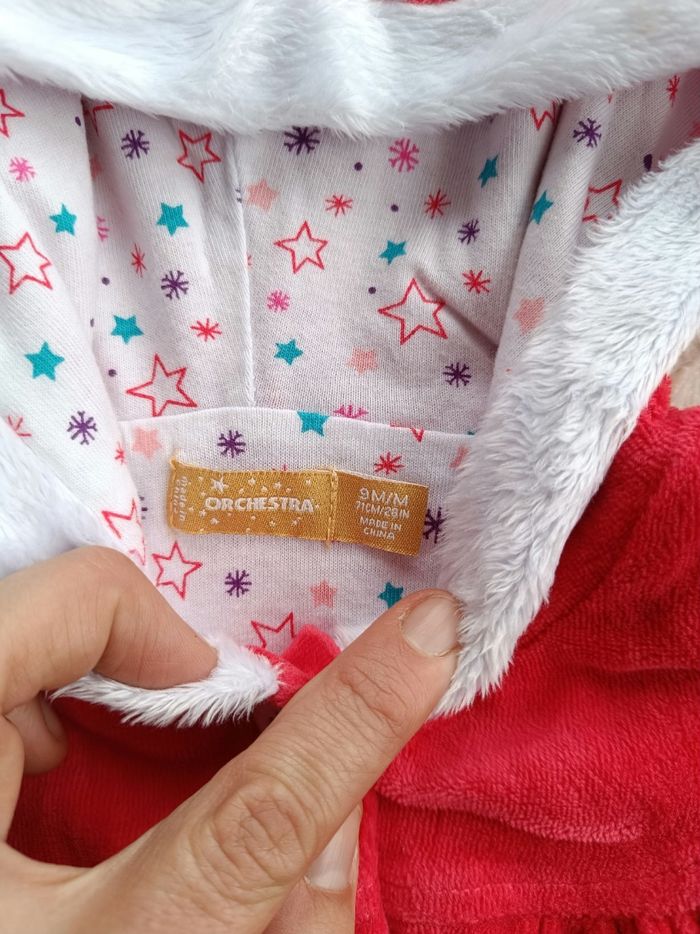 Poncho avec capuche Père Mère Noël étoile Fille 9 mois Orchestra - photo numéro 5