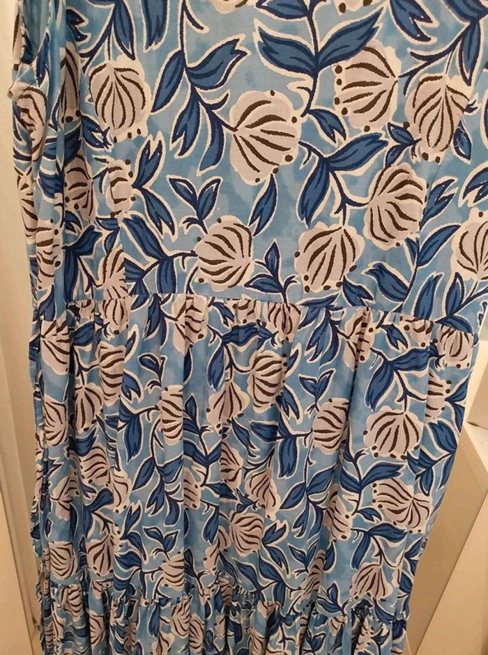 Robe bleu a fleur T40/42 - photo numéro 6