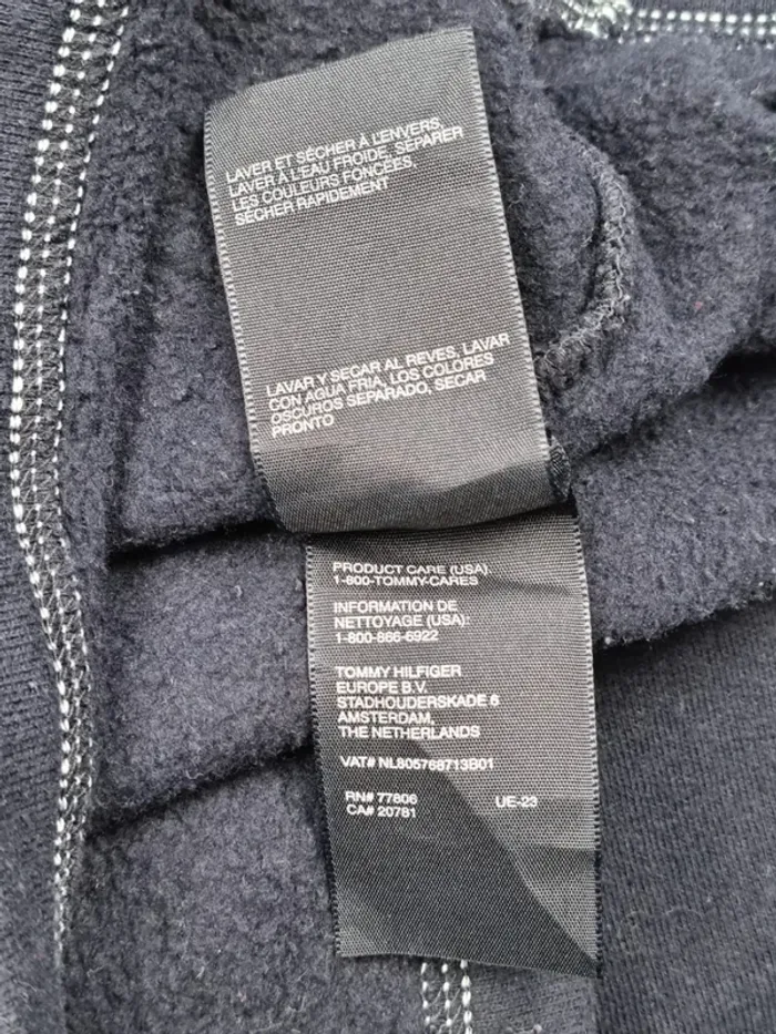 Sweat à capuche boutonné 3/4 Tommy Hilfiger bleu marine XL Femmes - photo numéro 9