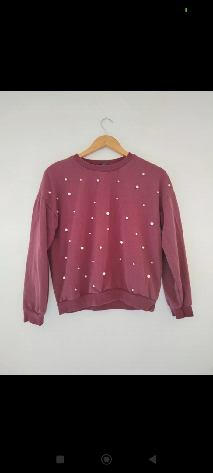 🩷 Sweat à perles – Taille 38/40
