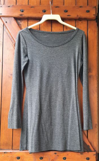 T-shirt long femme, gris foncé, taille 36