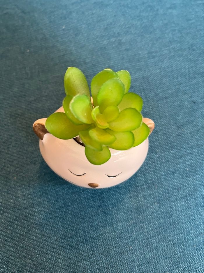 Pot chat plante artificielle - photo numéro 3
