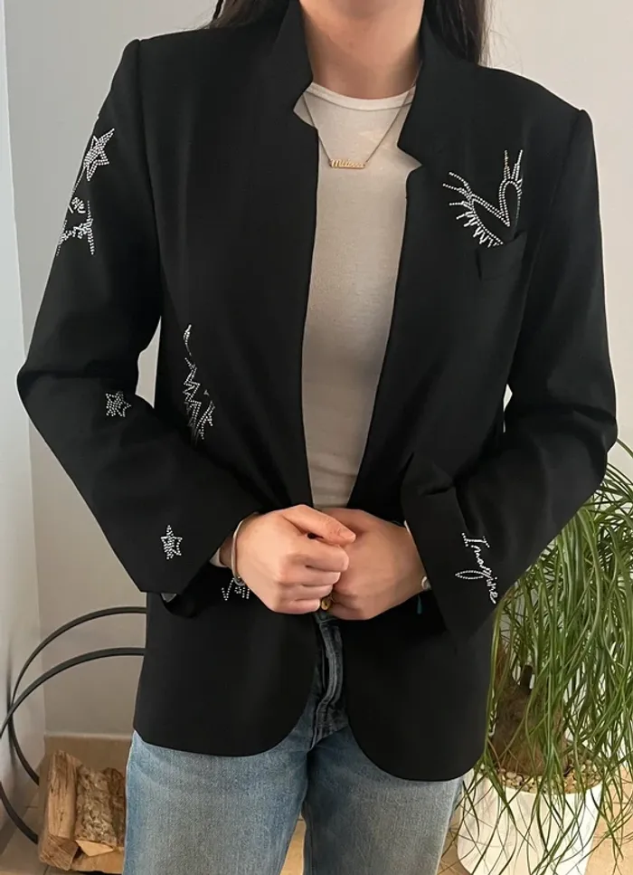 Superbe blazer à strass zadig &voltaire noir taille 40 - photo numéro 3