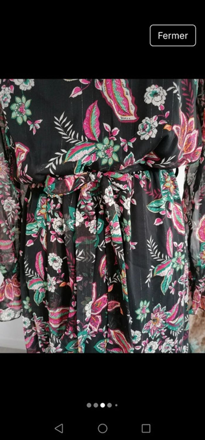 Robe longue motif fleurs Bréal taille 38 - photo numéro 3