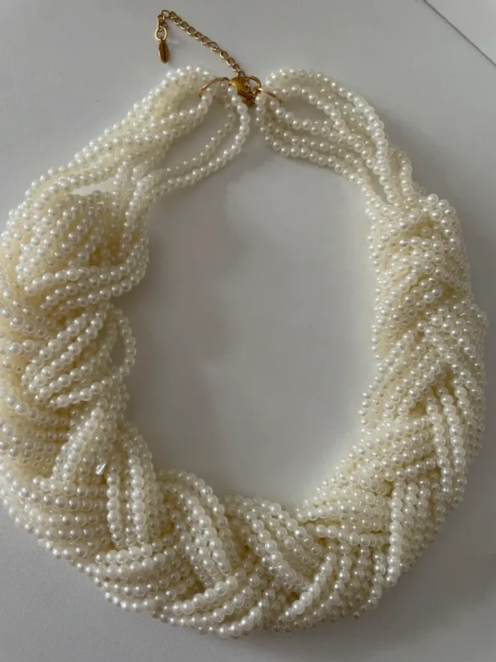 Collier torsadé perles blanches MaxMara - photo numéro 7
