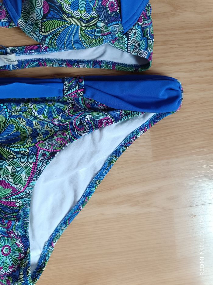 Maillot de bain bleu imprimé Rouge gorge T.40 - photo numéro 5
