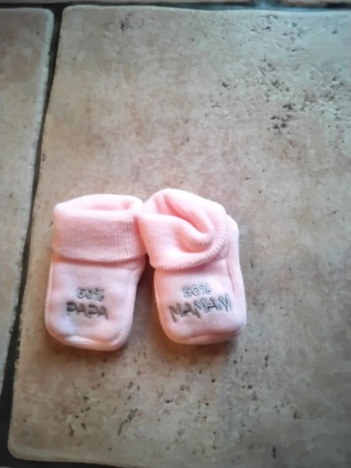 Paire de chaussons fille naissance