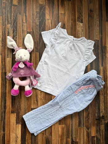 Ensemble t-shirt + pantalon léger 12 mois fille