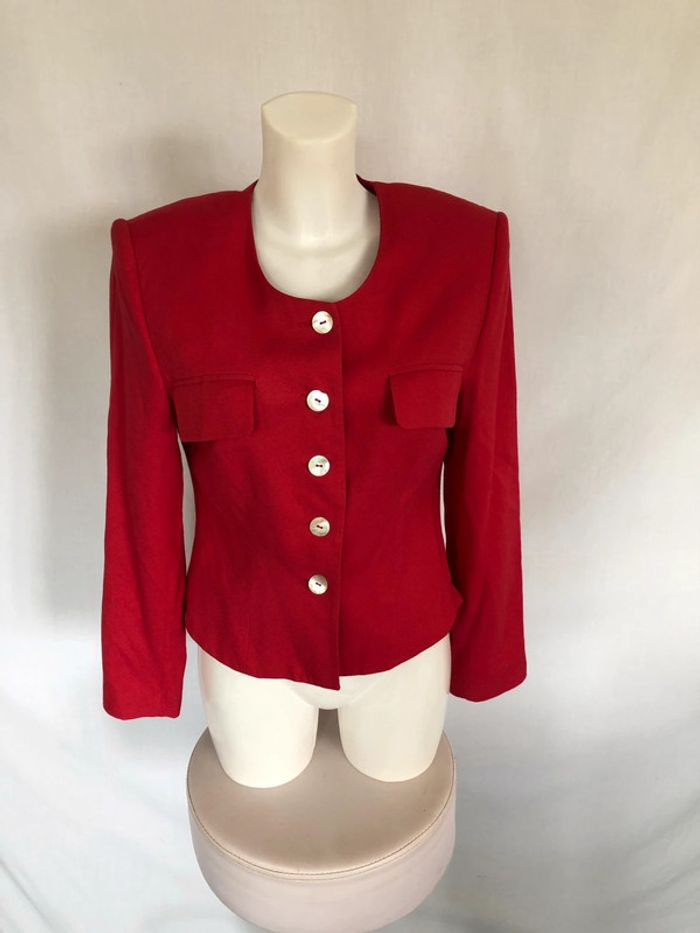 Veste rouge foncé vintage Le Look taille 36 très bon état