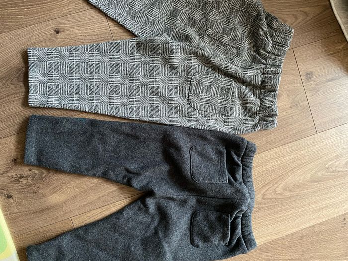 Lot 2 pantalons gris doublé polaire et à carreaux - photo numéro 2