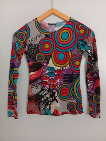 Pull fin à motifs multicolores t36 