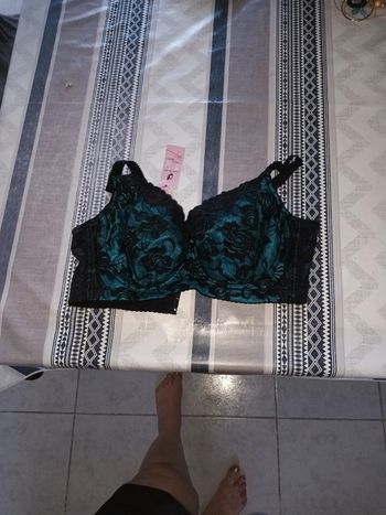 Soutien gorge noir et bleu vert