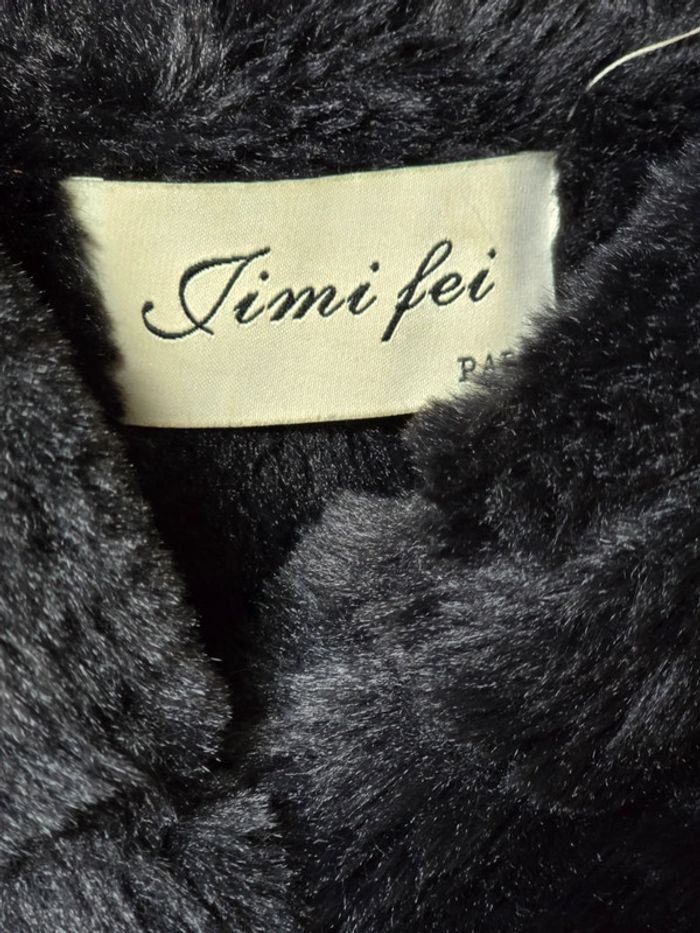 Veste en fausse fourrure noire Mimi Fei - photo numéro 4