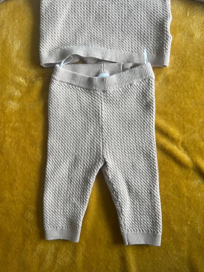 Ensemble maille bébé mixte  beige - photo numéro 4