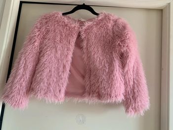 Veste poilue rose