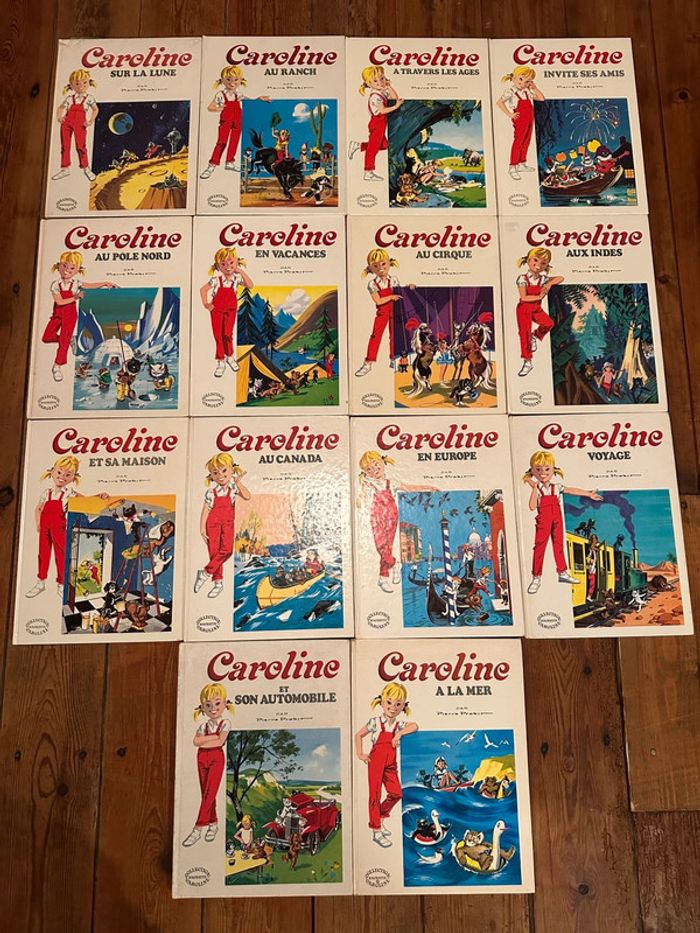 Très bon état - Lot de 14 livres anciens Caroline grands albums Hachette blancs bd