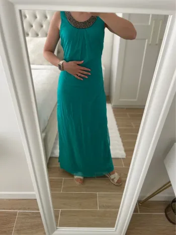 Robe longue , bleu turquoise, taille 38