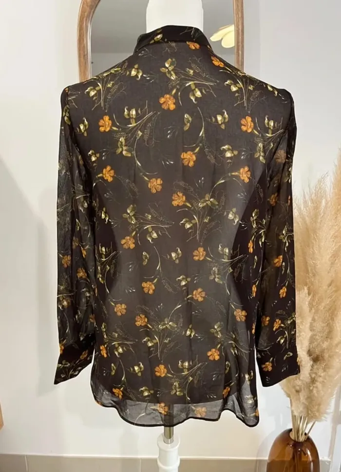 Blouse fleurie noire Mango - photo numéro 4
