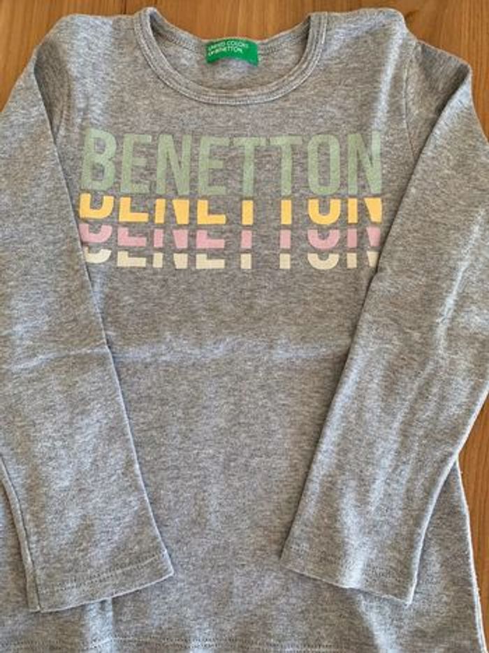 Lot de 2 t-shirt manches longues pailleté United Colors of Benetton en 4-5 ans - photo numéro 2