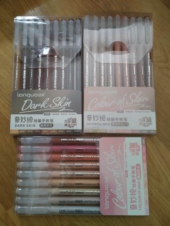 Lot 3  boîtes stylo gel Languo x9 neuf skin tones peau