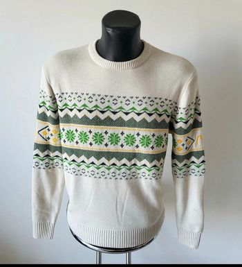 Pull McDonald's édition limitée 2023 – taille M – motif flocons vert jaune blanc – rare équipier