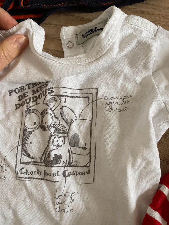 Lot de 5 t-shirts manches longues orchestra 6 mois très bon etat - photo numéro 6