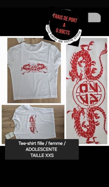 Tee-shirt neuf xxs 2xs fille / femme / adolescente