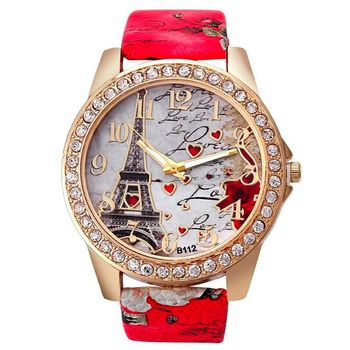 Montre "Paris" rouge
