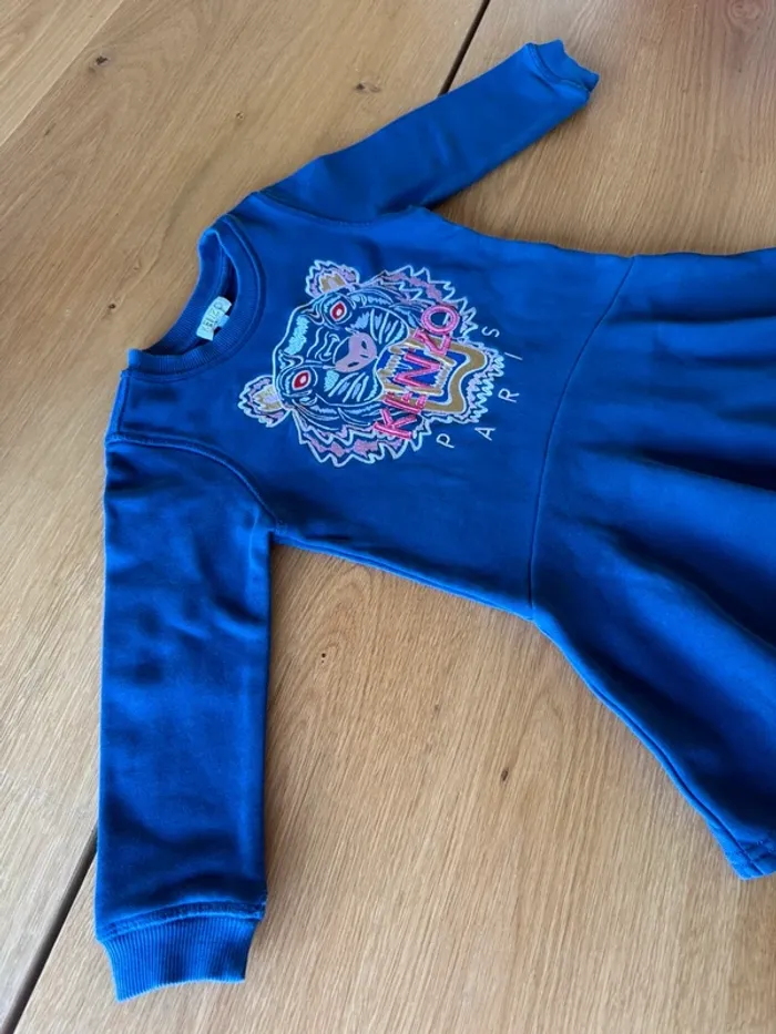 Robe ML bleu marine avec tigre brodé - Taille 4 Ans - photo numéro 5