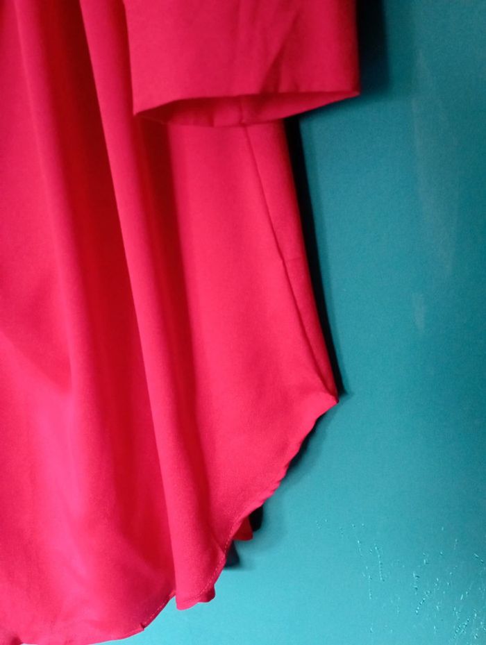 Robe d'été encolure bateau rouge cerise - photo numéro 3