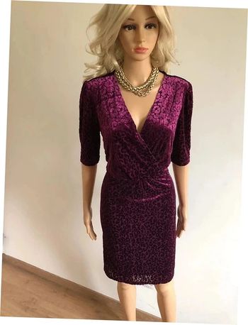 Robe violette neuve en velours Bréal taille 40 (valeur 60€)