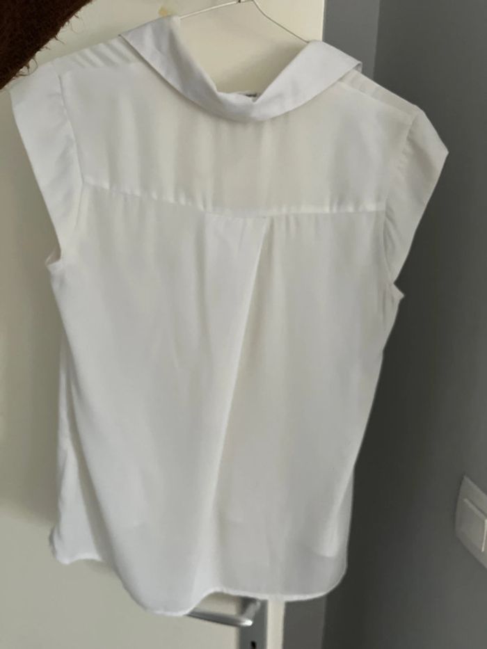 Débardeur blanc style chemise - photo numéro 3