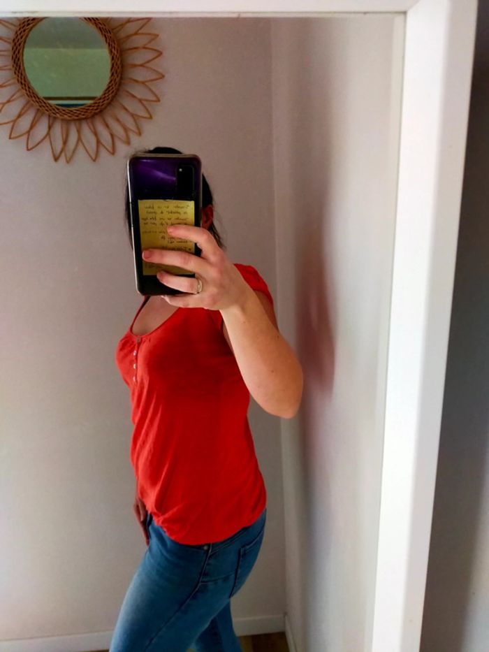 Tee shirt resserré en bas camaïeu orange taille 1 - photo numéro 2