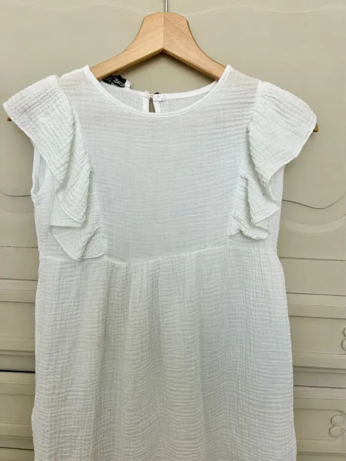 Robe blanche fille 10 ans – gaze de coton – Mini Mignon – neuve avec étiquette - photo numéro 3